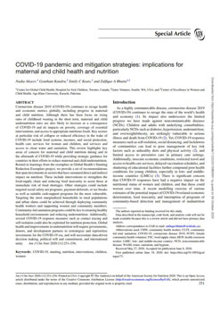 COVID-19 pandemic and mitigation strategies implications for maternal and child health and nutrition