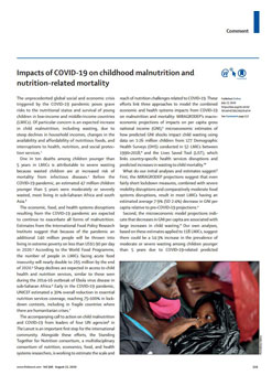 Impacts of COVID-19 on childhood malnutrition and nutrition-related mortality